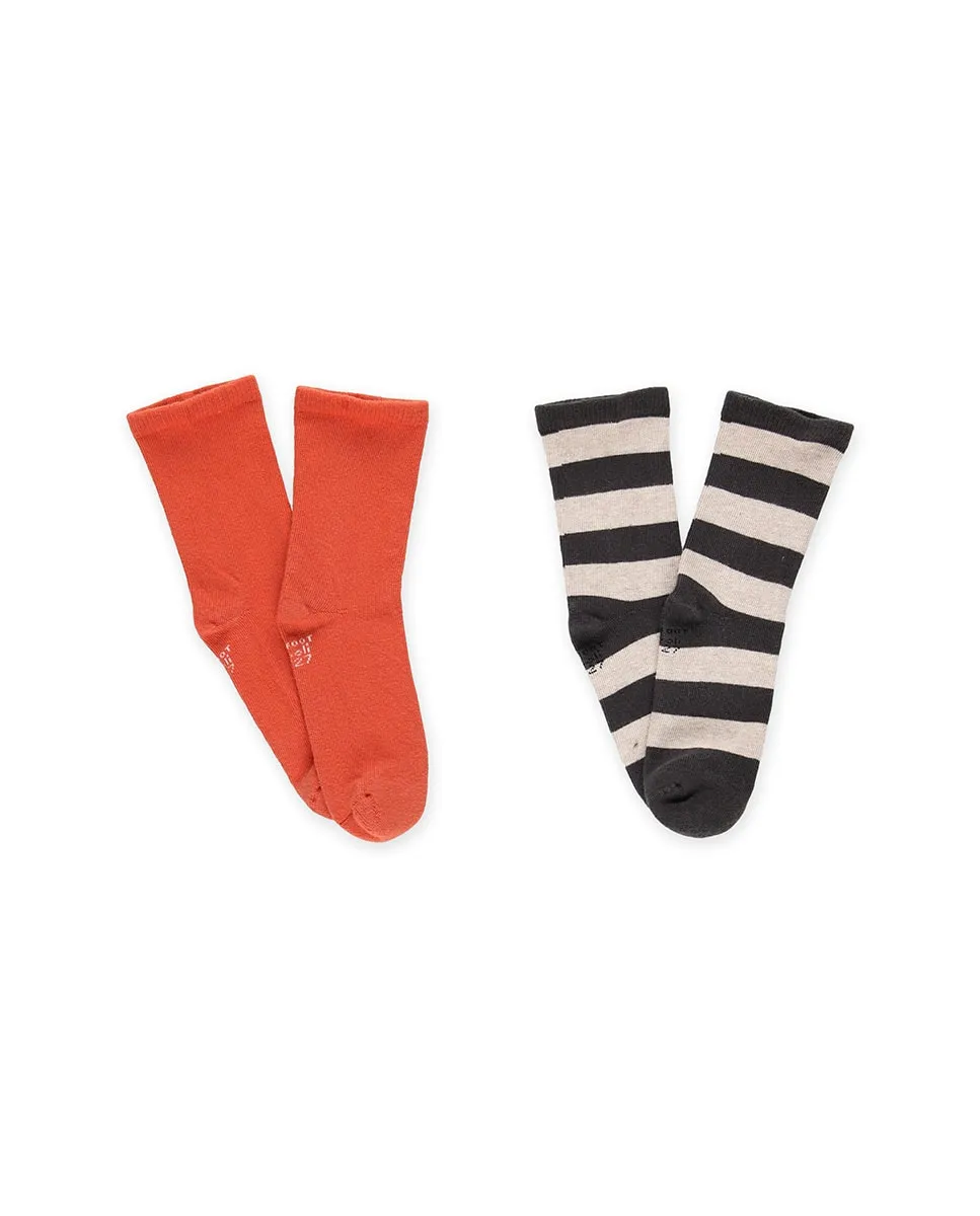 Набор из 2 пар детских носков с принтом Boboli, оранжевый 
Набор из 2 пар детских носков с принтом Boboli, оранжевый