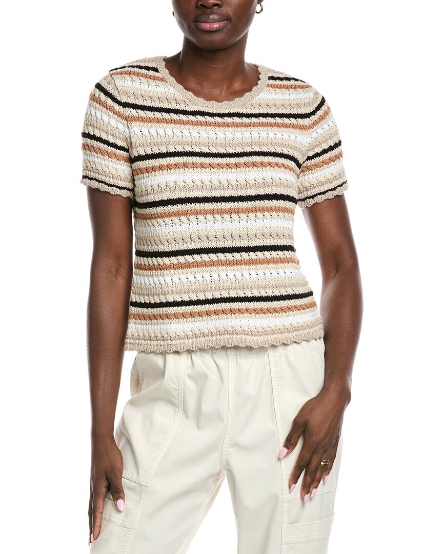 Хлопковый свитер с полосками из смешанной вязки от Autumn Cashmere, бежевый
Хлопковый свитер с полосками из смешанной вязки от Autumn Cashmere, бежевый