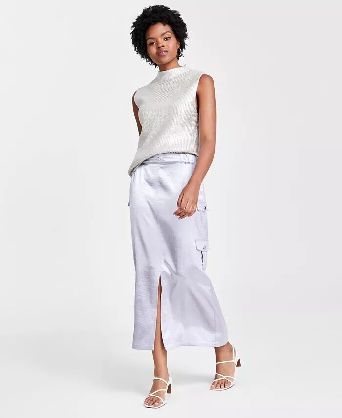 Женская блестящая юбка-карго миди с разрезом спереди Bar III, серебро
Женская блестящая юбка-карго миди с разрезом спереди Bar III, серебро