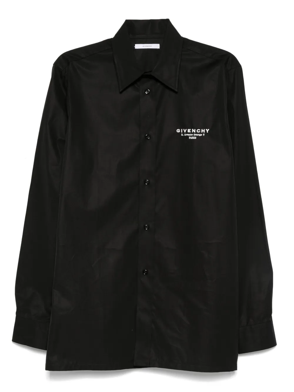Хлопковая рубашка с вышитым логотипом Givenchy, черный 
Хлопковая рубашка с вышитым логотипом Givenchy, черный