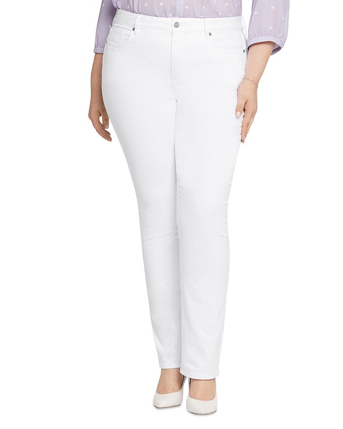 Джинсы Marilyn High Rise Straight в цвете Optic White NYDJ Plus, белый 
Джинсы Marilyn High Rise Straight в цвете Optic White NYDJ Plus, белый