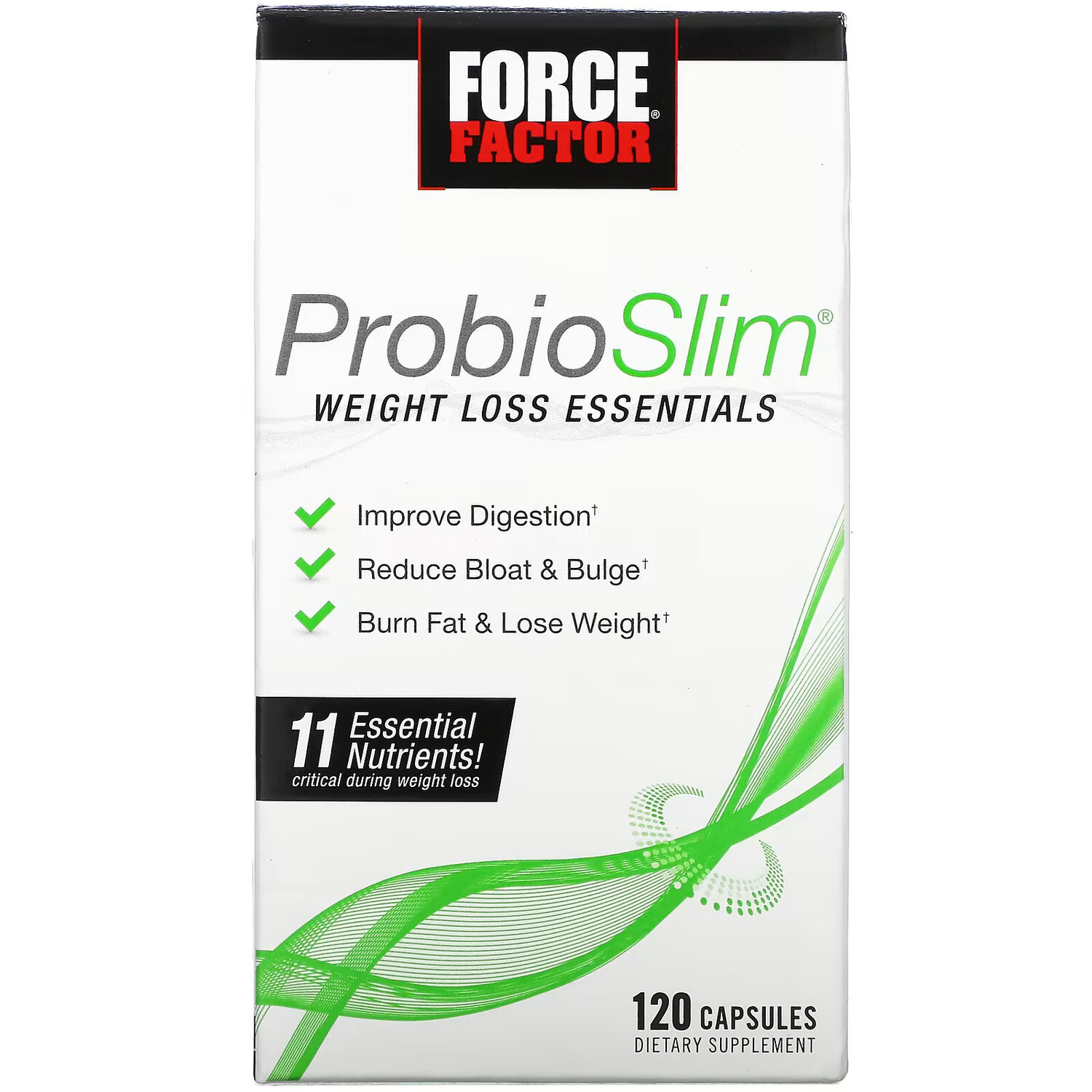Force Factor, ProbioSlim, незаменимые питательные вещества для снижения веса, 120 капсул
Force Factor, ProbioSlim, незаменимые питательные вещества для снижения веса, 120 капсул