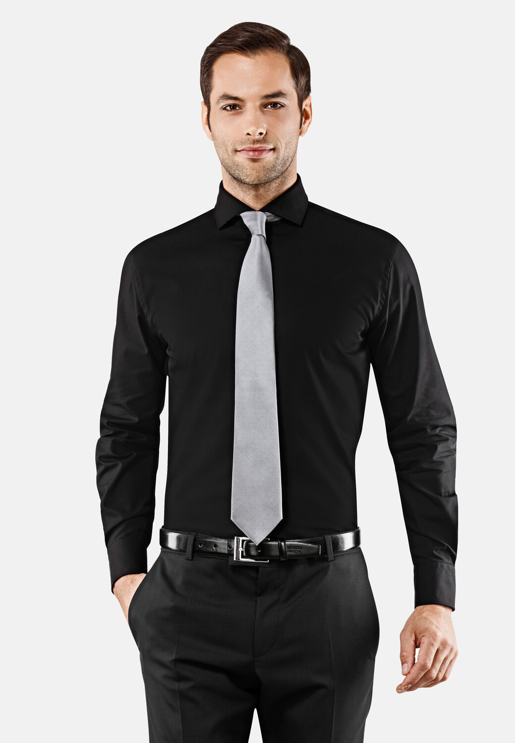 Рубашка Vincenzo Boretti tailliert, черный 
Рубашка Vincenzo Boretti tailliert, черный