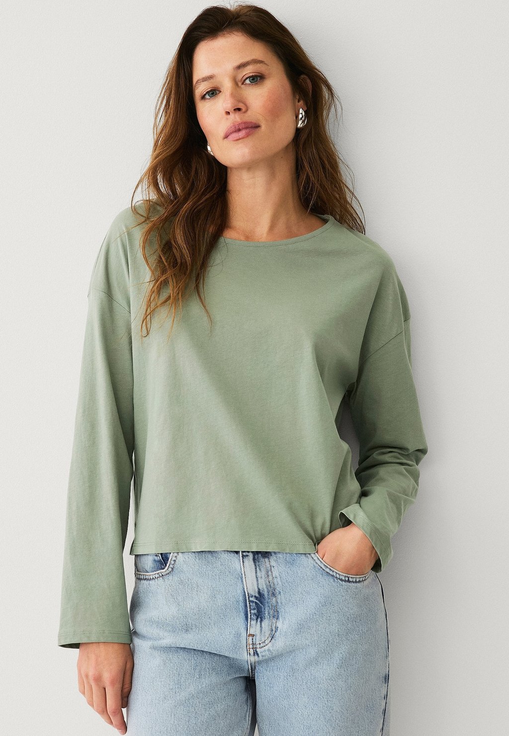 Футболка с длинным рукавом Ellos Collection, зеленый
Футболка с длинным рукавом Ellos Collection, зеленый