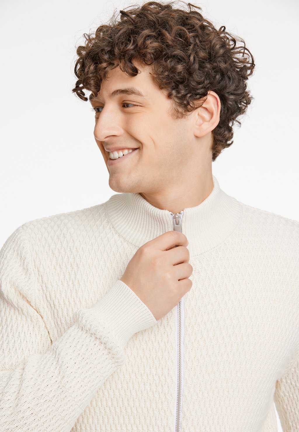 Толстовка на молнии O-NECK STRUCTURE Lindbergh, зеленый 
Толстовка на молнии O-NECK STRUCTURE Lindbergh, зеленый