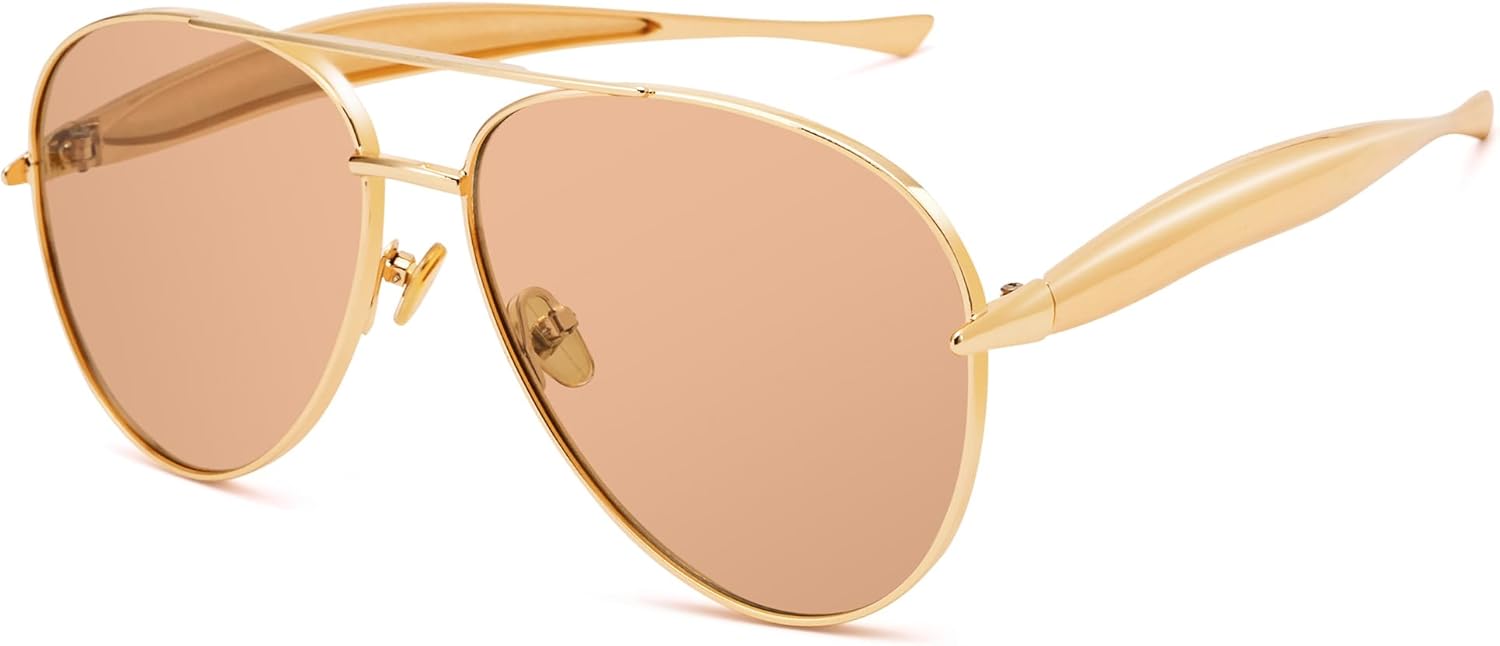 Ретро-солнцезащитные очки-авиаторы для женщин и мужчин - большие винтажные солнцезащитные очки-авиаторы в стиле 70-х годов с золотистым металлическим покрытием GLARDEFE, A2 Gold / Orange
Ретро-солнцезащитные очки-авиаторы для женщин и мужчин - большие винтажные солнцезащитные очки-авиаторы в стиле 70-х годов с золотистым металлическим покрытием GLARDEFE, A2 Gold / Orange