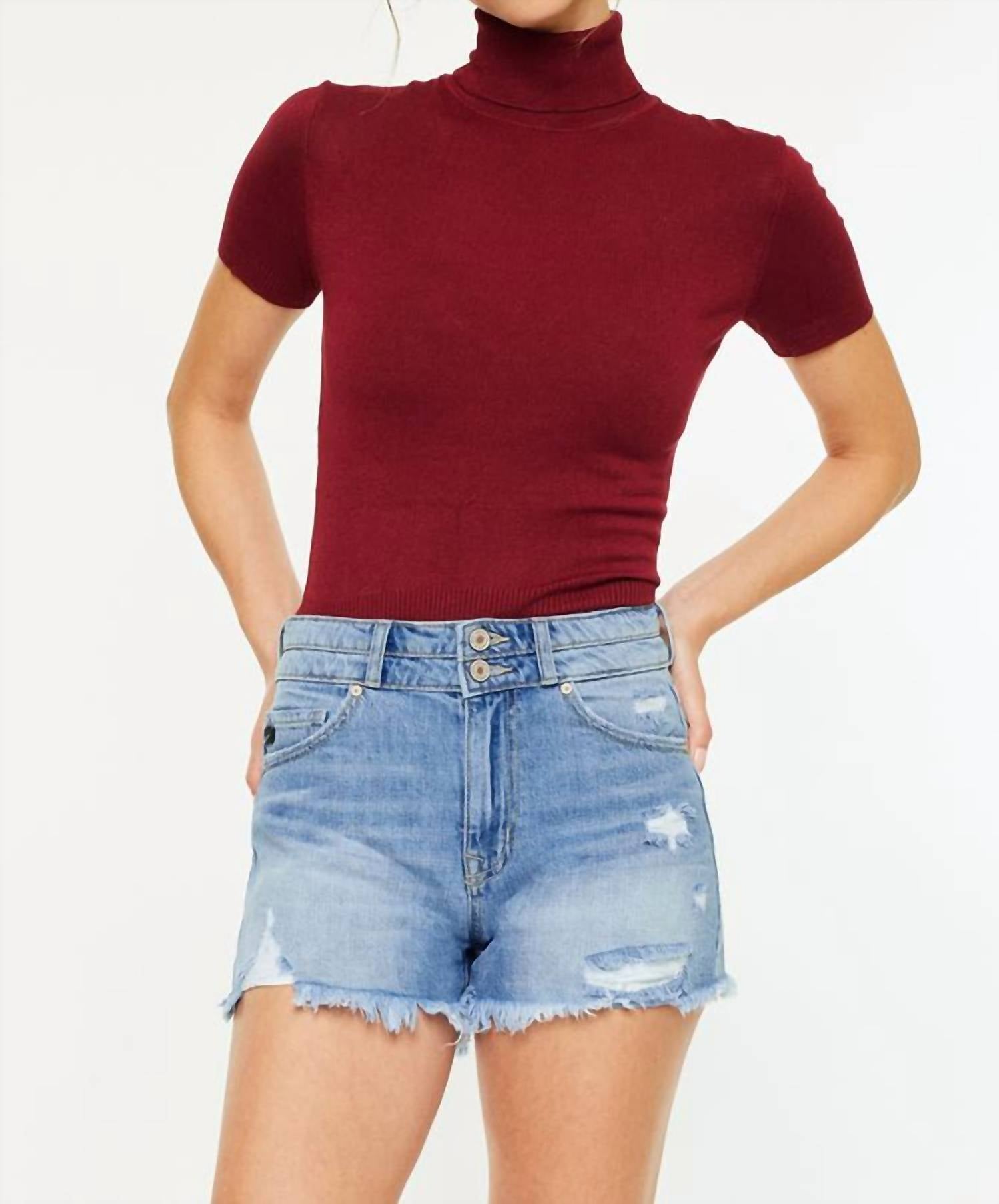 Хай-райз шорты-бермуды Hazel в светлом дениме KanCan, Light Wash 
Хай-райз шорты-бермуды Hazel в светлом дениме KanCan, Light Wash