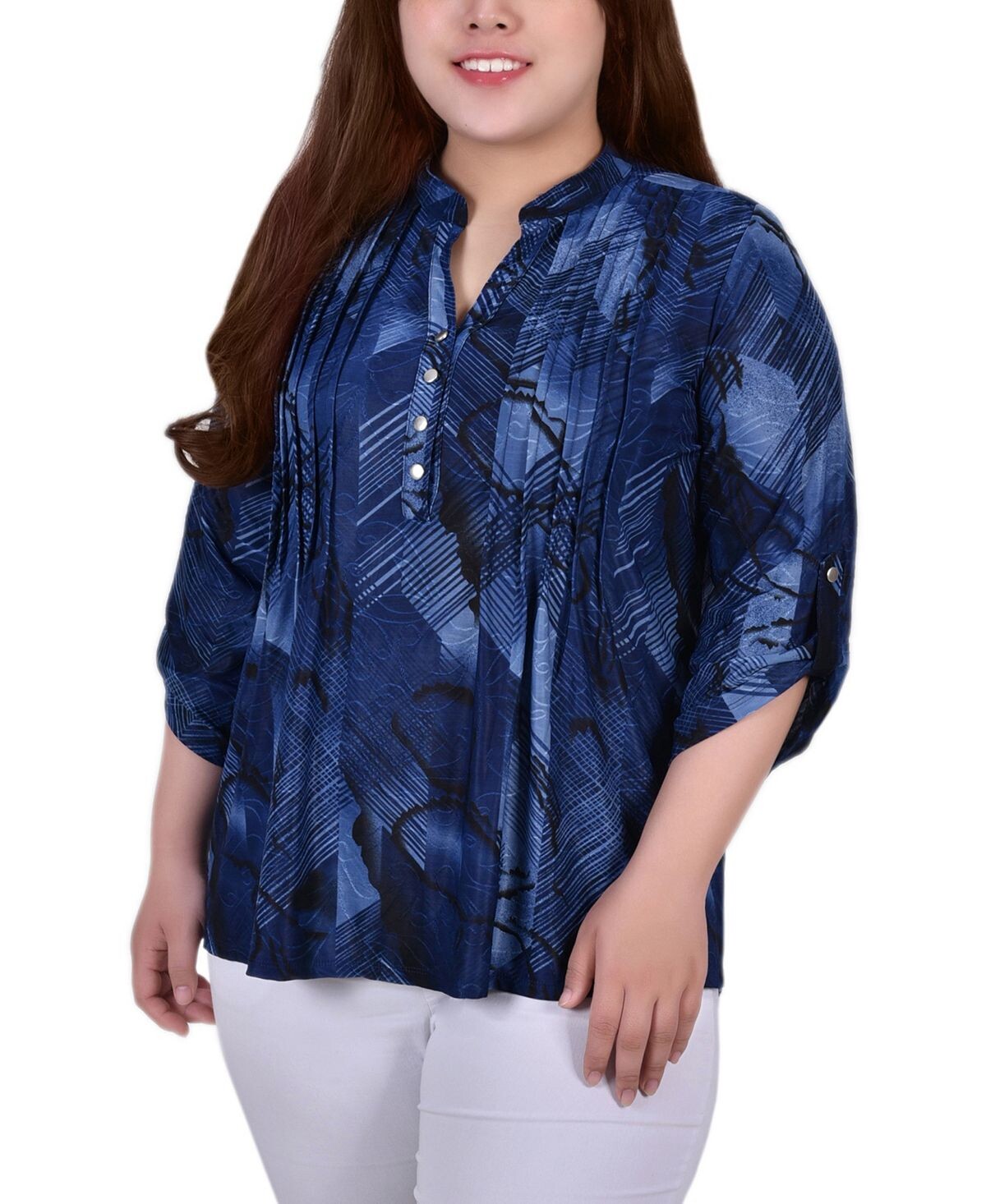 Топ с y-образным вырезом и длинными рукавами 3/4 большого размера NY Collection, мульти
Топ с y-образным вырезом и длинными рукавами 3/4 большого размера NY Collection, мульти