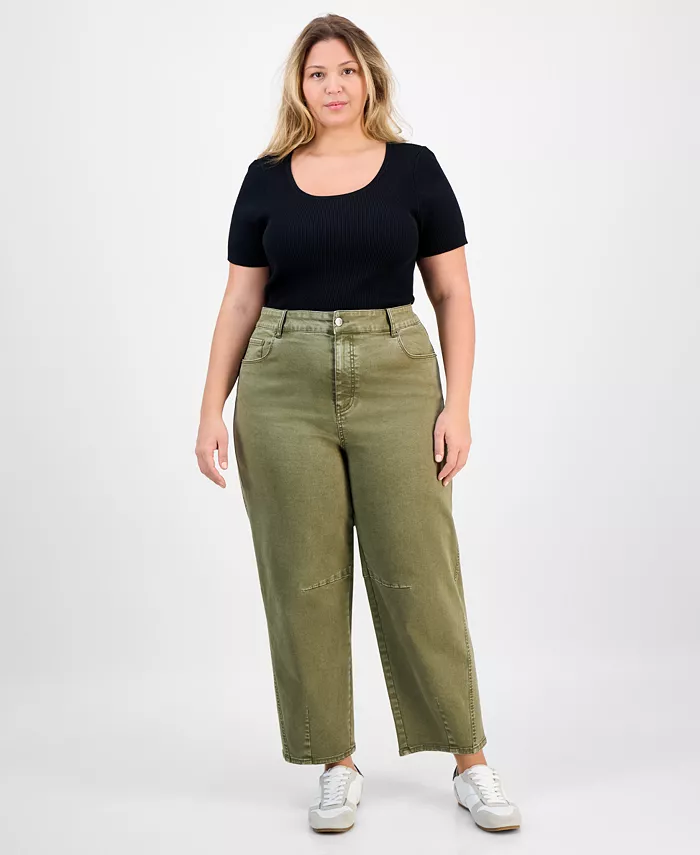 Модные джинсы Plus Size с высокой посадкой и бочкообразными штанинами And Now This, зеленый
Модные джинсы Plus Size с высокой посадкой и бочкообразными штанинами And Now This, зеленый