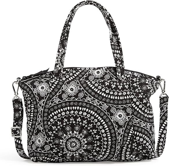 Женская хлопковая плиссированная сумка через плечо Vera Bradley с несколькими ремешками, черный медальон-бандана
Женская хлопковая плиссированная сумка через плечо Vera Bradley с несколькими ремешками, черный медальон-бандана