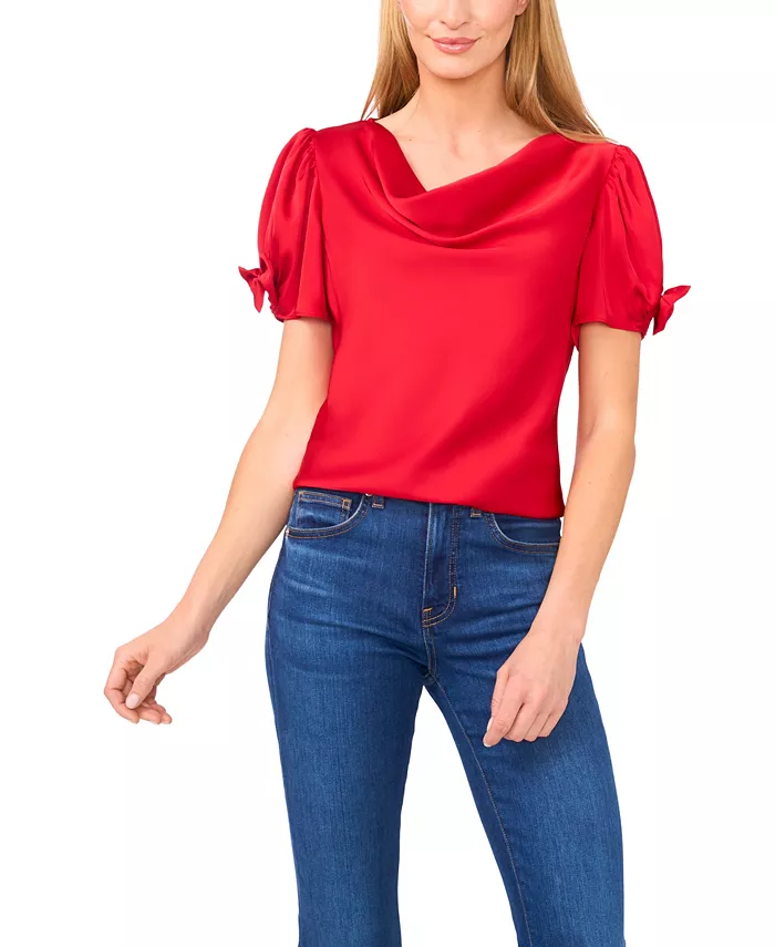 Женский топ с воротником-хомут и короткими рукавами CeCe, красный
Женский топ с воротником-хомут и короткими рукавами CeCe, красный