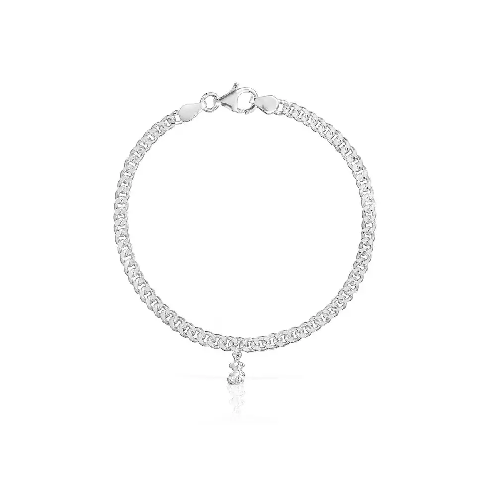 Браслет Tous Curb Chain With Bold Bear, серебро 
Браслет Tous Curb Chain With Bold Bear, серебро
