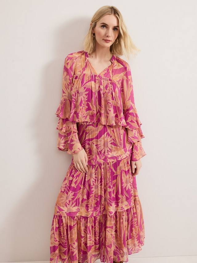 Блузка annalisia с цветочными рюшами Phase Eight, розовый/разноцветный 
Блузка annalisia с цветочными рюшами Phase Eight, розовый/разноцветный