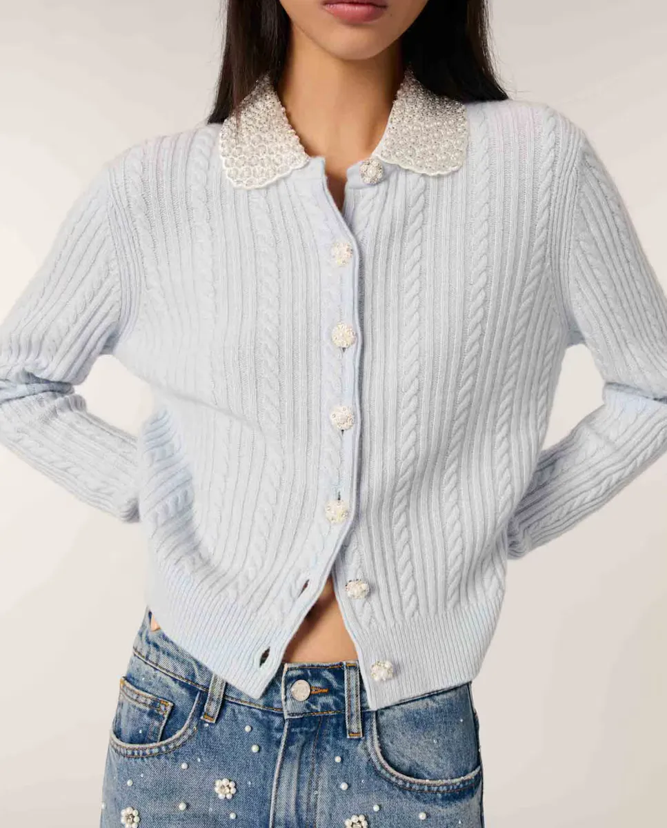 Женский кардиган с вырезом-жемчужиной Maje, синий
Женский кардиган с вырезом-жемчужиной Maje, синий