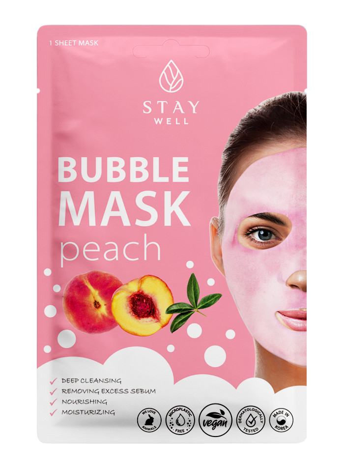 Моющаяся тканевая маска для лица deep cleansing bubble mask – peach Stay Well, вес 20 гр.
Моющаяся тканевая маска для лица deep cleansing bubble mask – peach Stay Well, вес 20 гр.