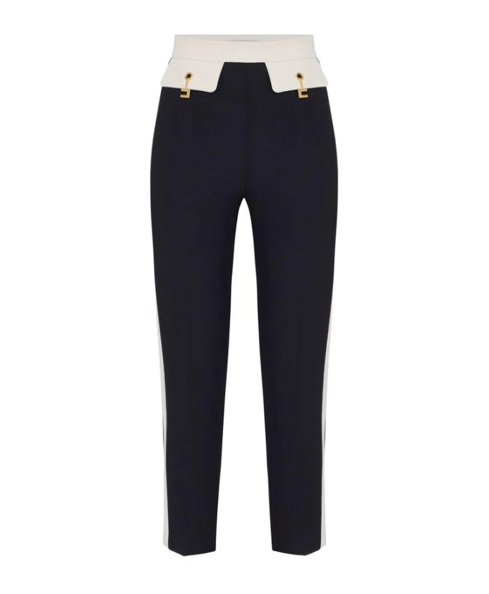 Двухцветные брюки из двухслойной креповой ткани. Elisabetta Franchi, черный
Двухцветные брюки из двухслойной креповой ткани. Elisabetta Franchi, черный