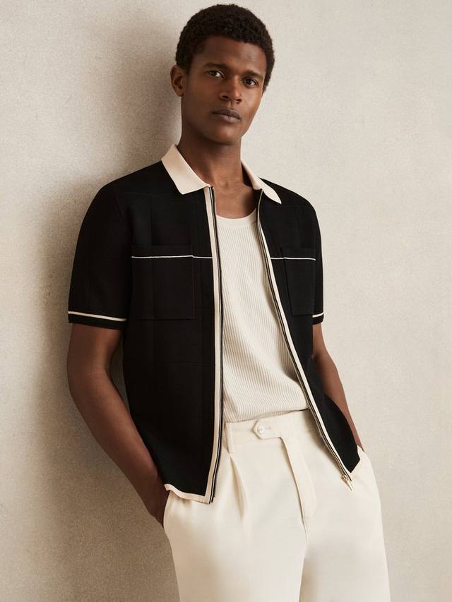 Байкстер вискозная поло с коротким рукавом Regular Fit Reiss, Black/Stone
Байкстер вискозная поло с коротким рукавом Regular Fit Reiss, Black/Stone