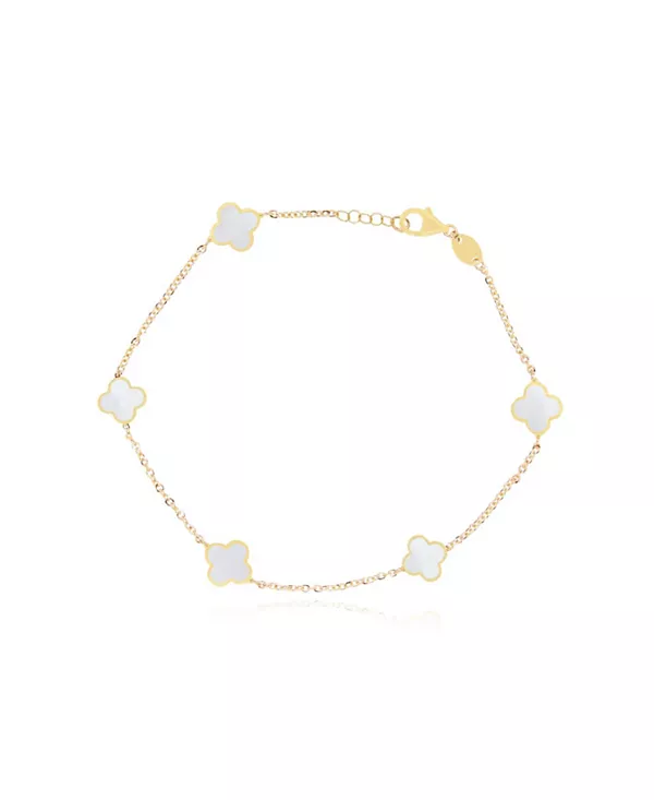 Мини-Браслет из перламутрового клевера, 14-каратное золото The Lovery, white
Мини-Браслет из перламутрового клевера, 14-каратное золото The Lovery, white