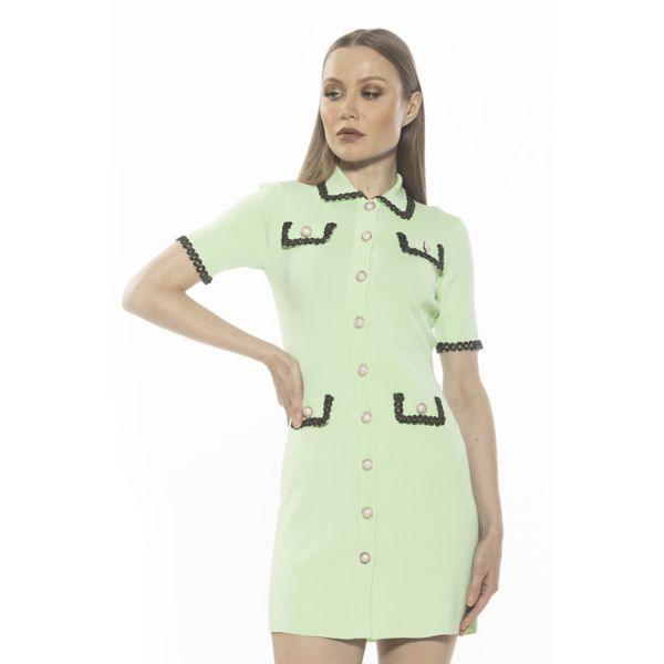 Женское платье Odette с коротким рукавом на пуговицах Alexia Admor, зеленый 
Женское платье Odette с коротким рукавом на пуговицах Alexia Admor, зеленый
