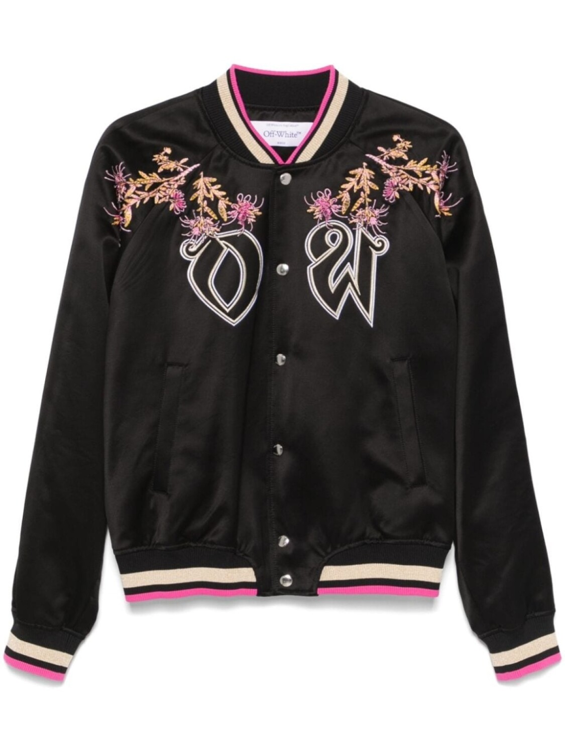 Off-White куртка-бомбер с вышитым орлом, черный 
Off-White куртка-бомбер с вышитым орлом, черный