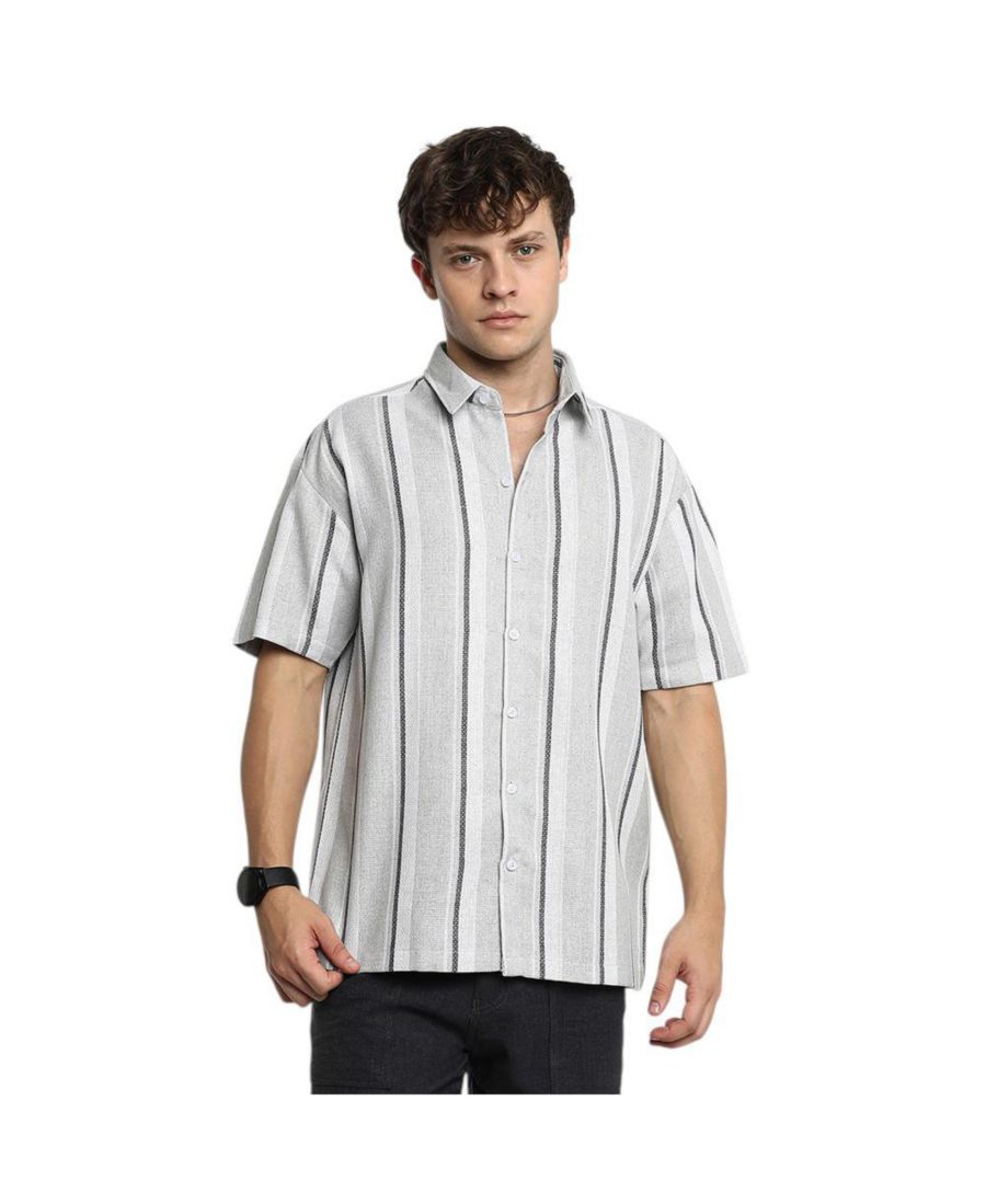 Мужская рубашка в несимметричную полоску пепельно-серого цвета Campus Sutra, Grey
Мужская рубашка в несимметричную полоску пепельно-серого цвета Campus Sutra, Grey
