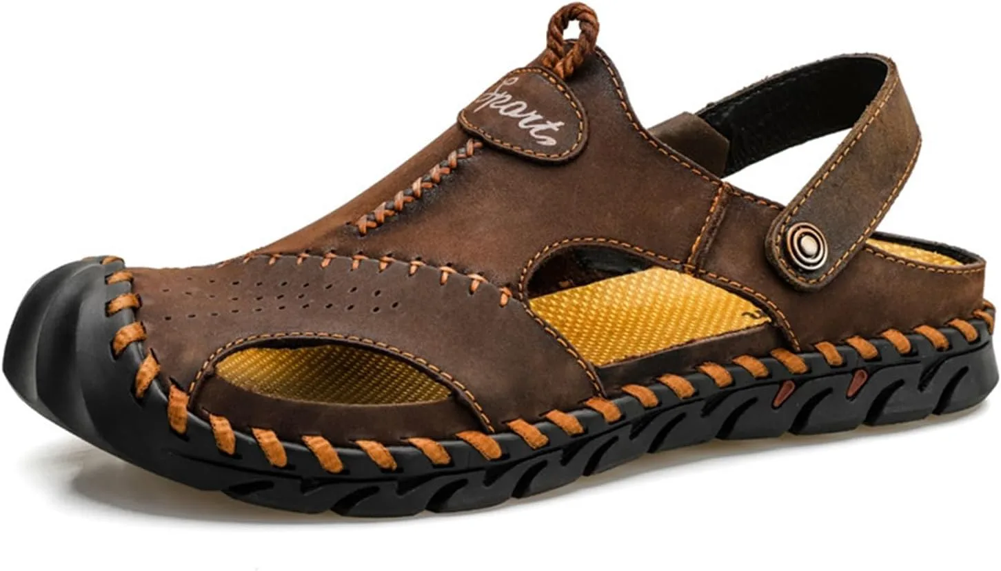 Мужские кожаные сандалии с закрытым носком, летние, для улицы и пляжа DMGYCK, темно-коричневый
Мужские кожаные сандалии с закрытым носком, летние, для улицы и пляжа DMGYCK, темно-коричневый