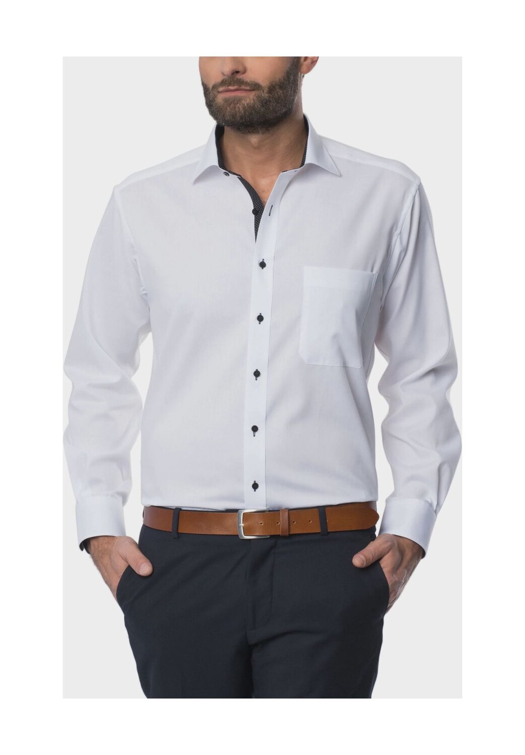 Рубашка деловая, с длинным рукавом, стандартного кроя, мужская ETERNA, белый
Рубашка деловая, с длинным рукавом, стандартного кроя, мужская ETERNA, белый