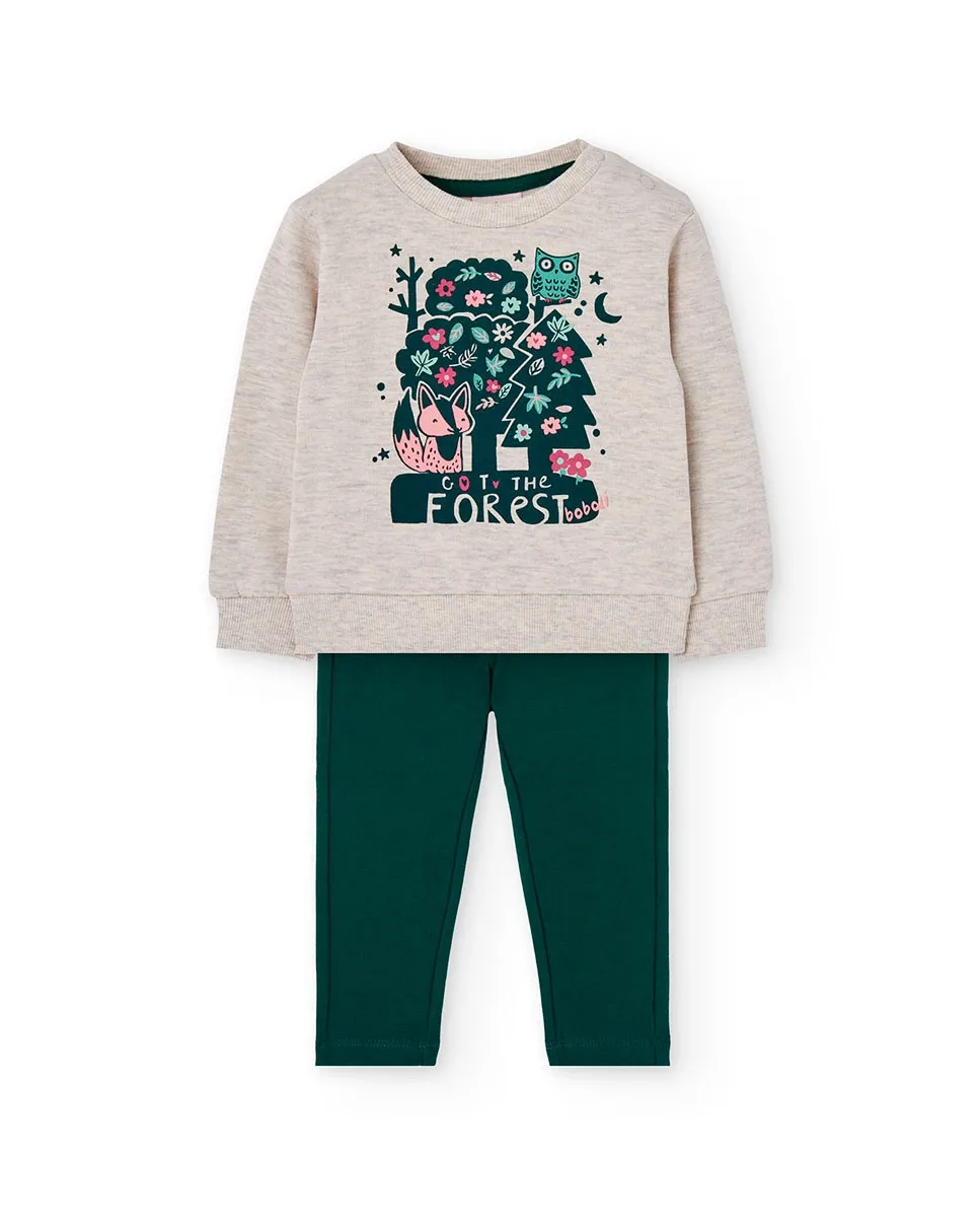 Комплект для девочки свитшот и брюки из плюша Boboli, серый
Комплект для девочки свитшот и брюки из плюша Boboli, серый