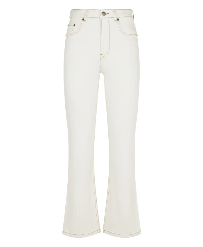 Укороченные джинсы-клеш Tory Burch, белый
Укороченные джинсы-клеш Tory Burch, белый