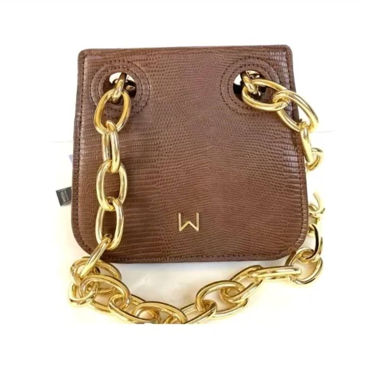 Женская коричневая сумка через плечо с ящерицей House of Want
Женская коричневая сумка через плечо с ящерицей House of Want