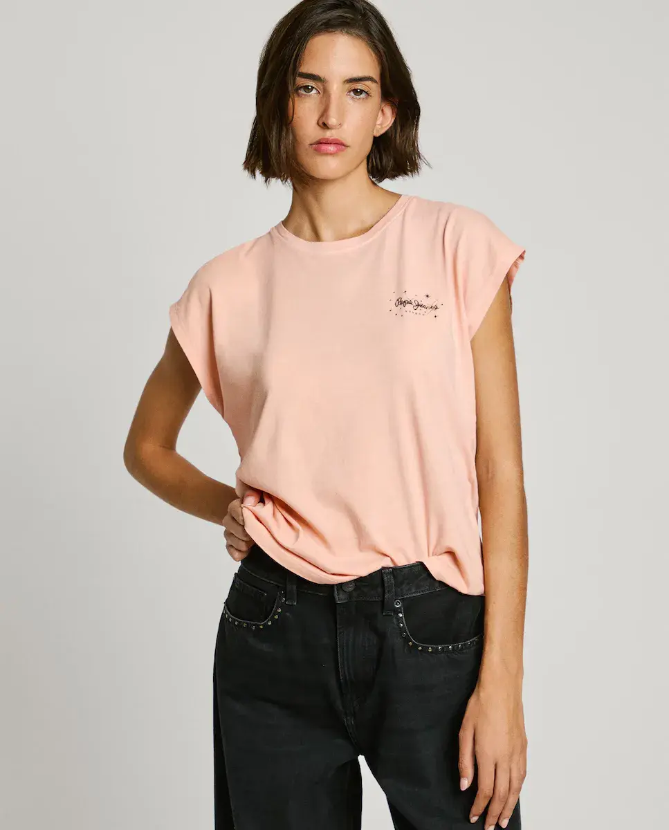 Женская футболка свободного кроя с напечатанным логотипом Pepe Jeans, розовый
Женская футболка свободного кроя с напечатанным логотипом Pepe Jeans, розовый