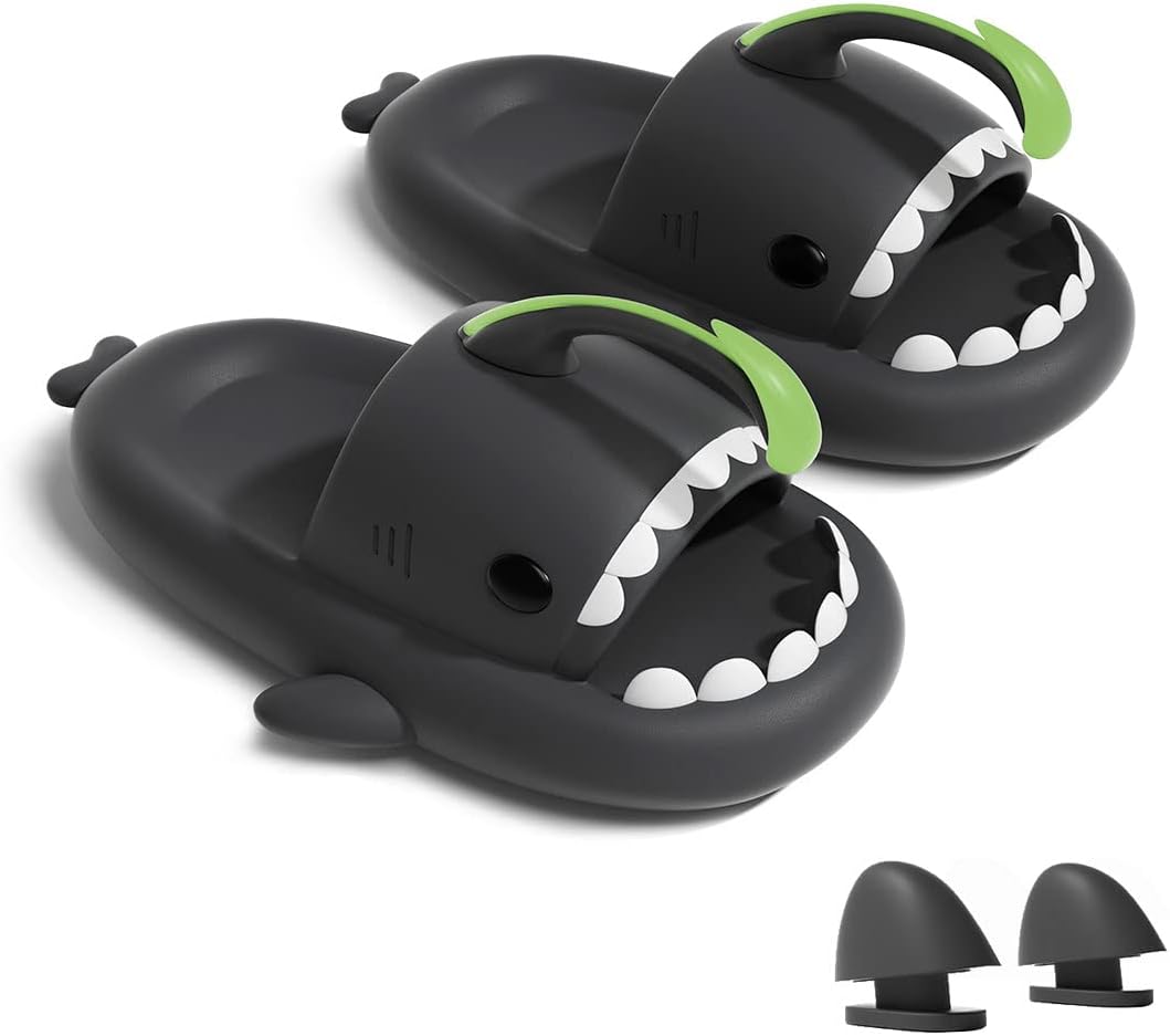 Сандалии Hello Slippers Glow in The Dark Shark Slides, мягкие, экологичные, из материала EVA, удобные для женщин и мужчин, для дома и улицы, черный
Сандалии Hello Slippers Glow in The Dark Shark Slides, мягкие, экологичные, из материала EVA, удобные для женщин и мужчин, для дома и улицы, черный