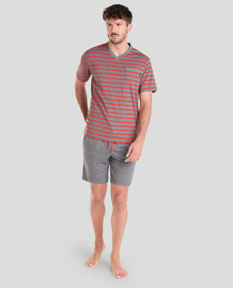 Мужская короткая пижама с принтом Lohe, красный
Мужская короткая пижама с принтом Lohe, красный