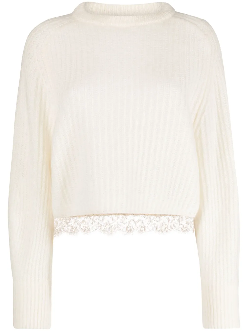 Джемпер в рубчик с кружевом Fabiana Filippi, нейтральный
Джемпер в рубчик с кружевом Fabiana Filippi, нейтральный