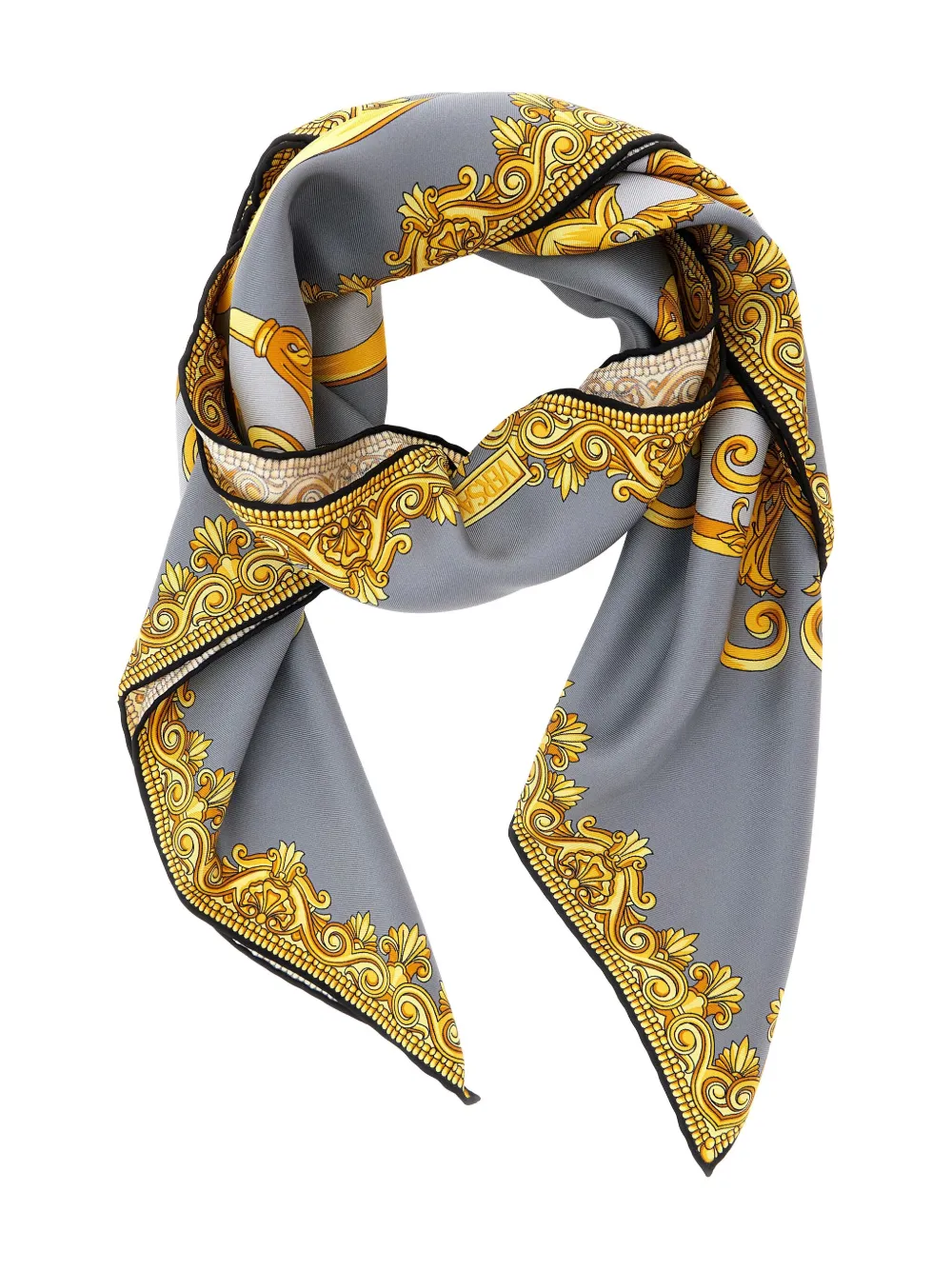 Шелковый шарф с принтом барокко и гепарда VERSACE, желтый
Шелковый шарф с принтом барокко и гепарда VERSACE, желтый