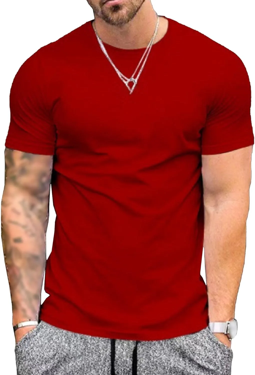 Мужская базовая футболка с круглым вырезом из хлопка Gsywaipei
Мужская базовая футболка с круглым вырезом из хлопка Gsywaipei