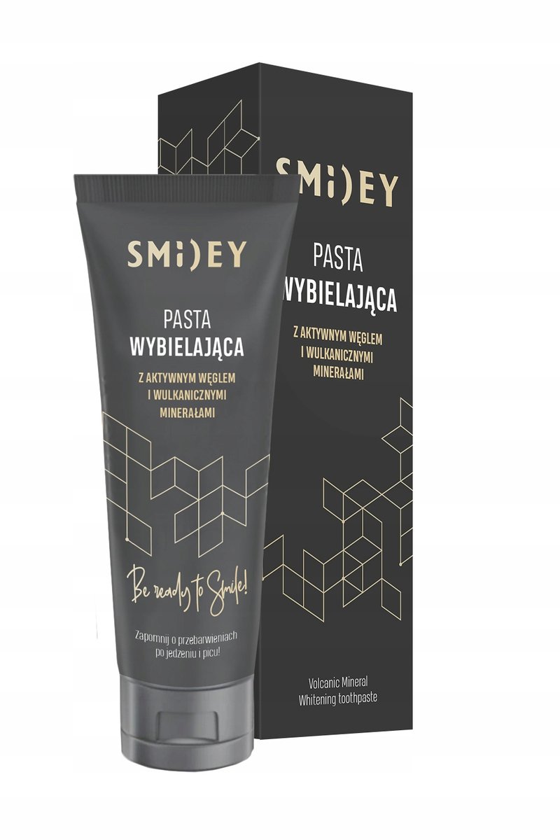 SMILEY, Отбеливающая зубная паста с активированным углем и вулканическими минералами, 75 мл 
SMILEY, Отбеливающая зубная паста с активированным углем и вулканическими минералами, 75 мл
