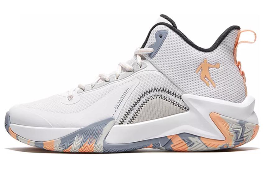 Антискользящие износостойкие баскетбольные кроссовки мужские высокие белые оранжевые QIAODAN
Антискользящие износостойкие баскетбольные кроссовки мужские высокие белые оранжевые QIAODAN