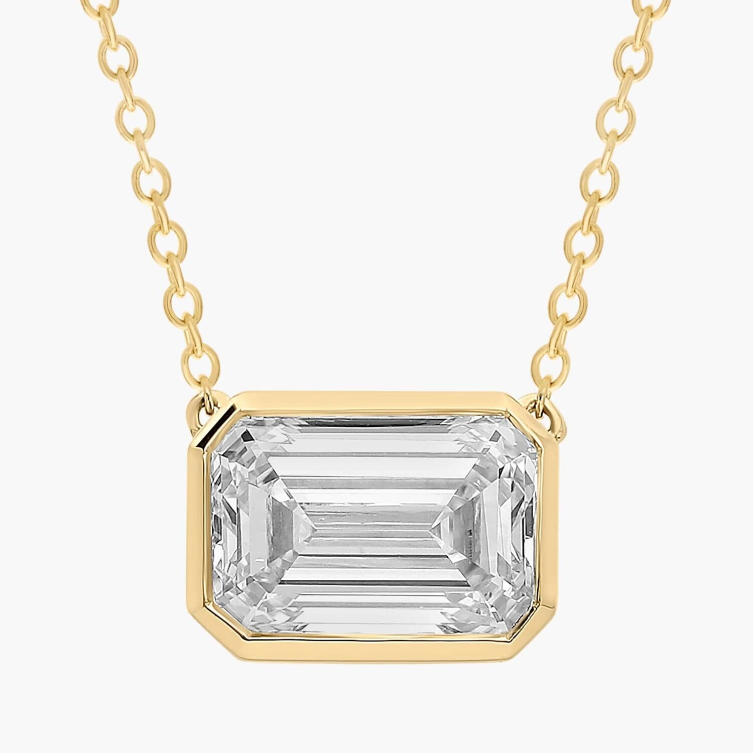 Подвеска East West с выращенными в лаборатории бриллиантами изумрудной огранки из желтого золота 14 карат (3 карата, двойной - FG / VS2-SI1) Blue Nile
Подвеска East West с выращенными в лаборатории бриллиантами изумрудной огранки из желтого золота 14 карат (3 карата, двойной - FG / VS2-SI1) Blue Nile