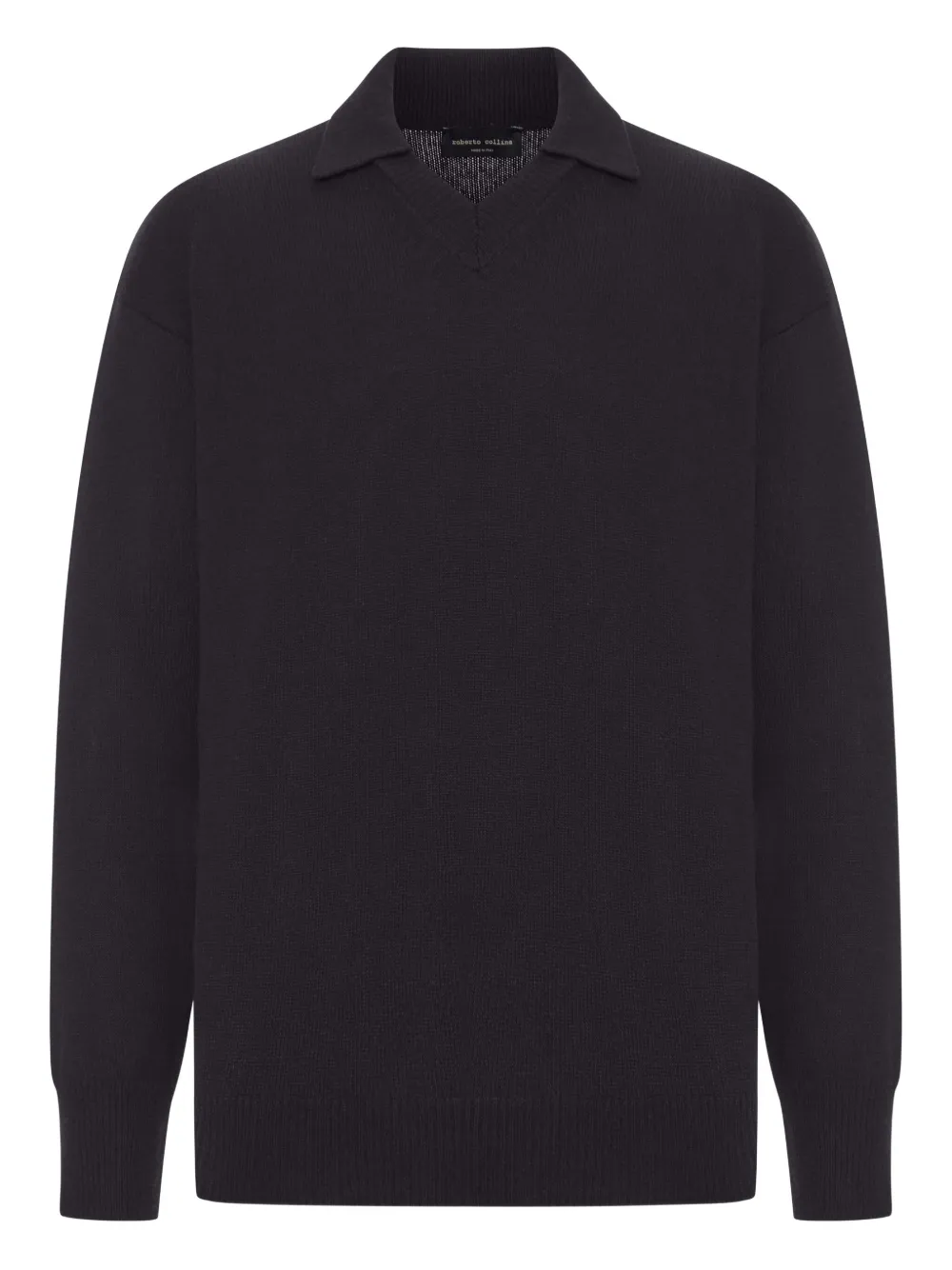 Шерстяной свитер с воротником-поло Roberto Collina, черный
Шерстяной свитер с воротником-поло Roberto Collina, черный