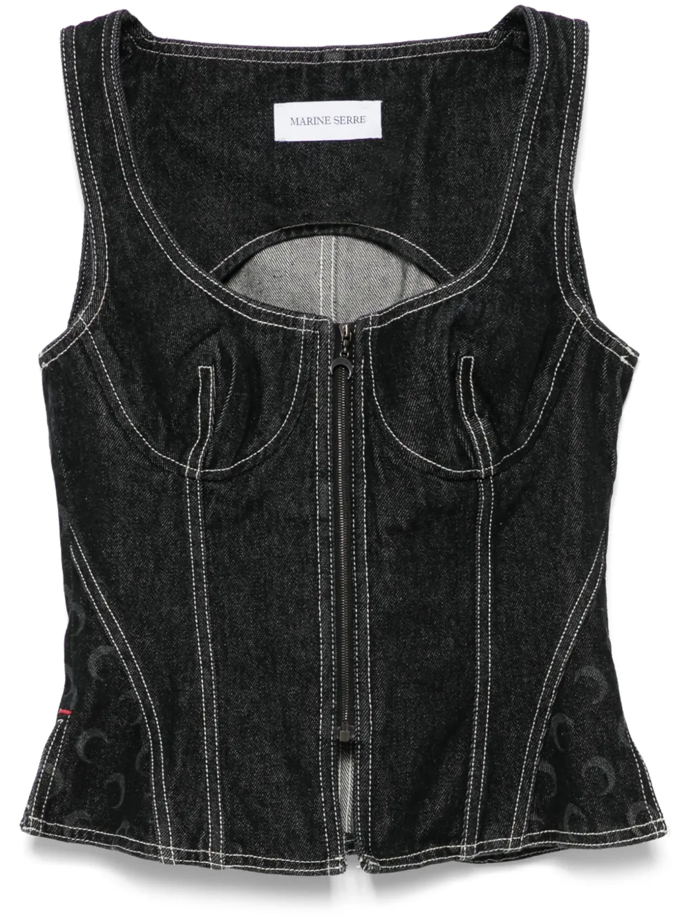 Джинсовый топ с узором Marine Serre, черный
Джинсовый топ с узором Marine Serre, черный
