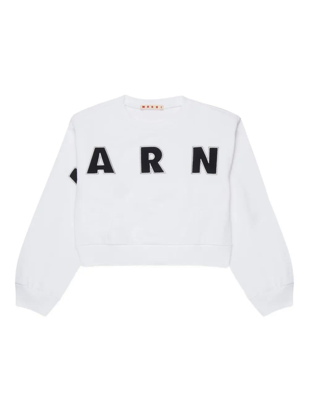 Укороченный свитшот с вышитым логотипом Marni Kids, белый
Укороченный свитшот с вышитым логотипом Marni Kids, белый