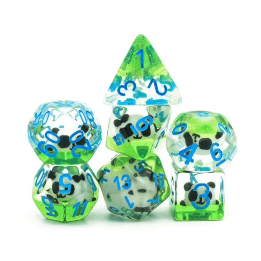Поликомплект — Панда с синим (7), Dice Sets - Resin/Acrylic - Blue, Green, & Purple (Foam Brain Games)
Поликомплект — Панда с синим (7), Dice Sets - Resin/Acrylic - Blue, Green, & Purple (Foam Brain Games)