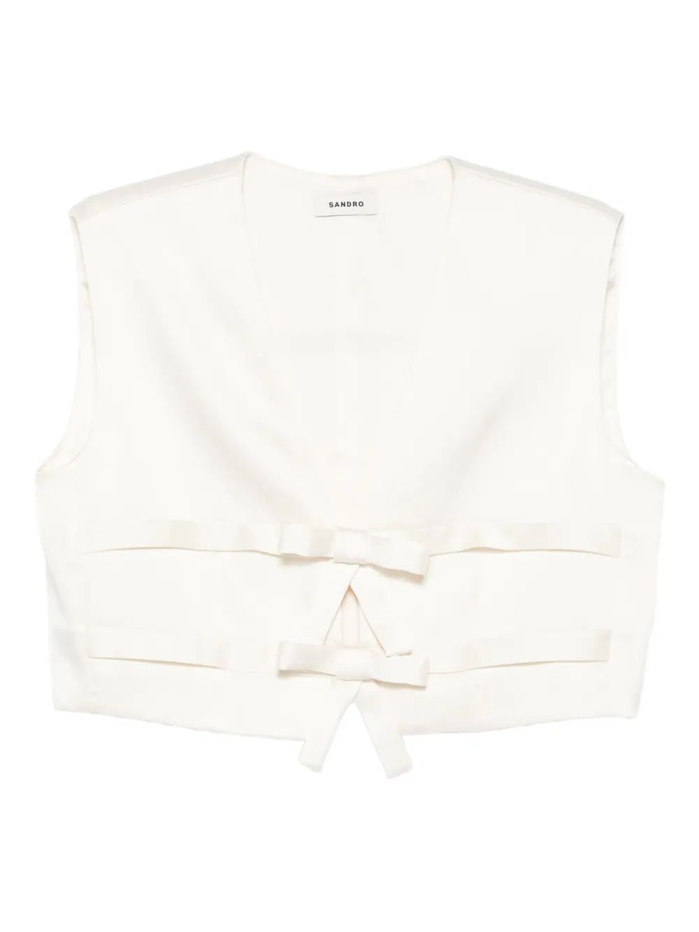 Топ без рукавов с бантом SANDRO, нейтральный
Топ без рукавов с бантом SANDRO, нейтральный