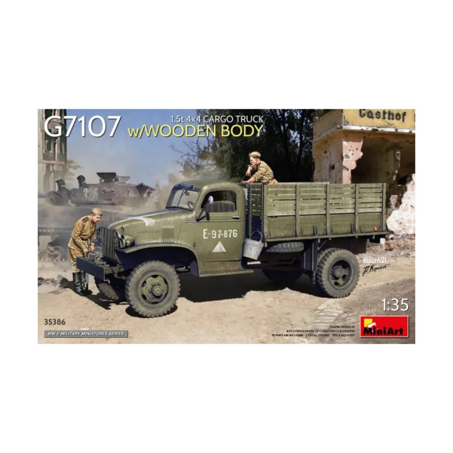 G7107 4x4 1,5-тонный грузовой автомобиль с деревянным кузовом, WWII Military Miniatures Series (1:35) (MiniArt Models)
G7107 4x4 1,5-тонный грузовой автомобиль с деревянным кузовом, WWII Military Miniatures Series (1:35) (MiniArt Models)