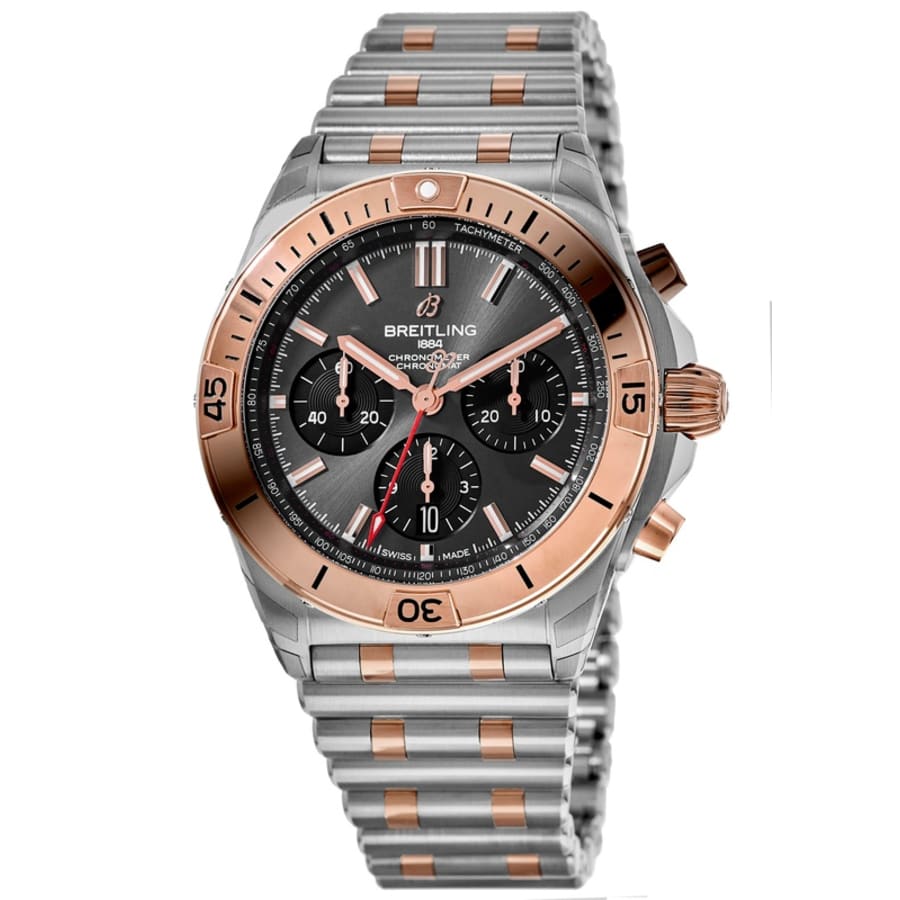 Мужские часы Breitling Chronomat B01 42 с серым циферблатом из розового золота и стали UB0134101B1U1
Мужские часы Breitling Chronomat B01 42 с серым циферблатом из розового золота и стали UB0134101B1U1
