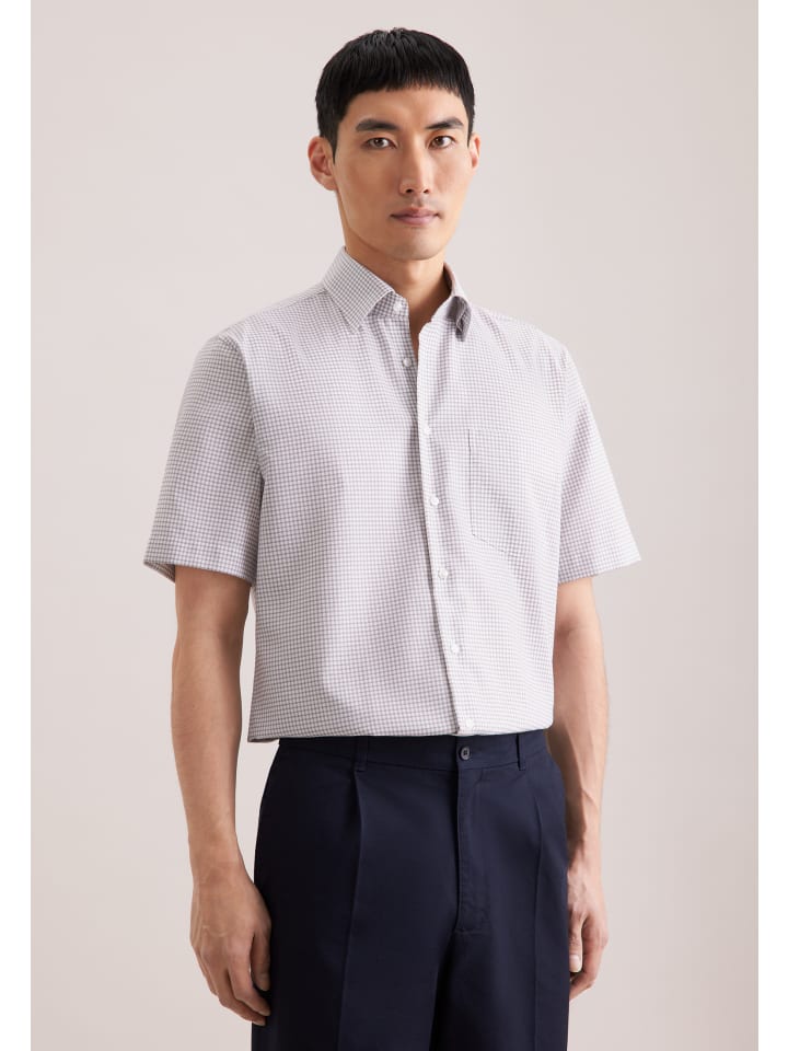 Seidensticker Деловая рубашка Comfort бежевого цвета
Seidensticker Деловая рубашка Comfort бежевого цвета