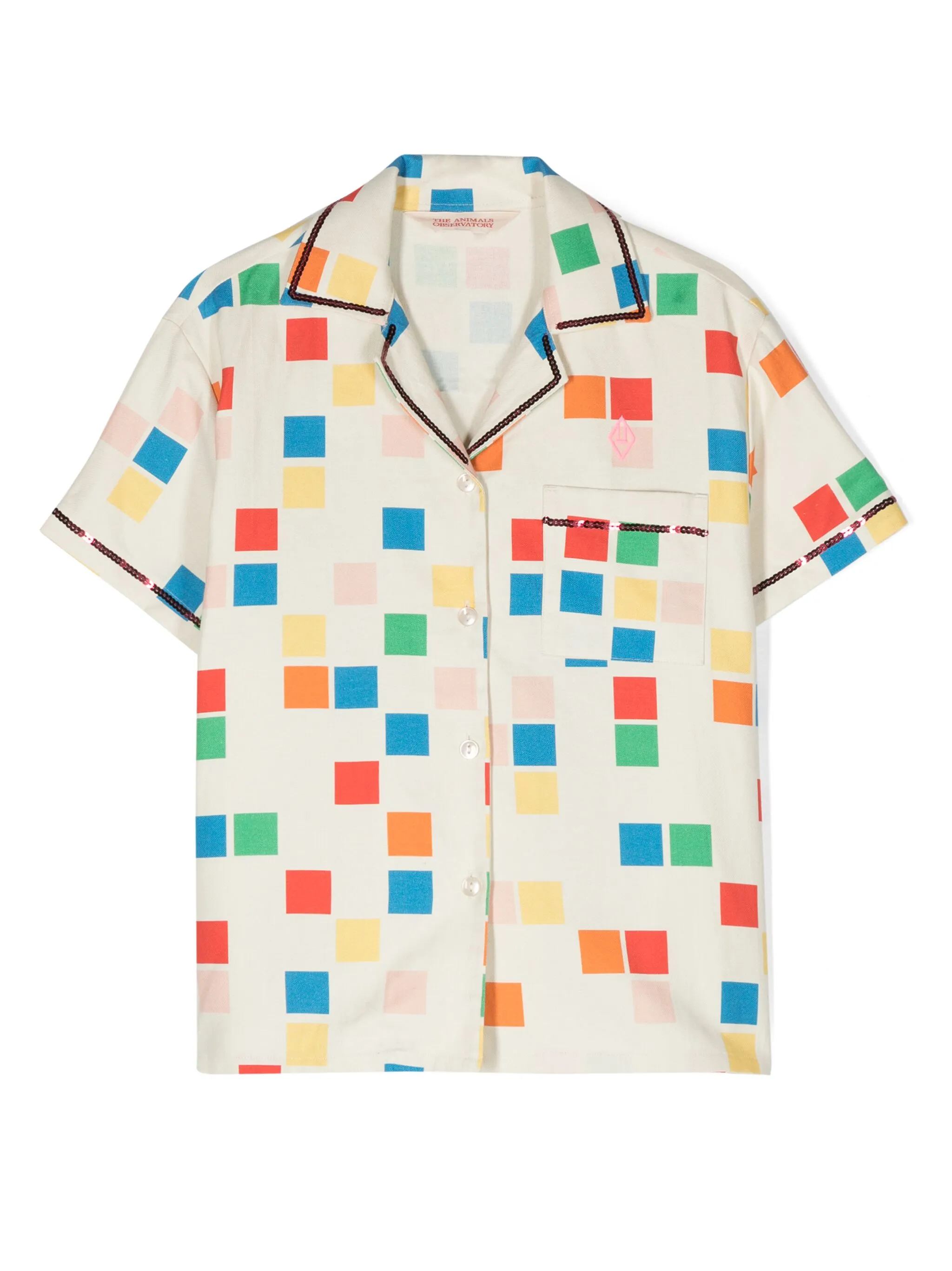 Рубашка с геометричным принтом и вышитым логотипом The Animals Observatory, нейтральный
Рубашка с геометричным принтом и вышитым логотипом The Animals Observatory, нейтральный