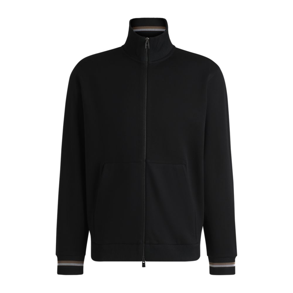 Толстовка классического кроя из мерсеризованного хлопка с полосатыми манжетами BOSS, черный
Толстовка классического кроя из мерсеризованного хлопка с полосатыми манжетами BOSS, черный