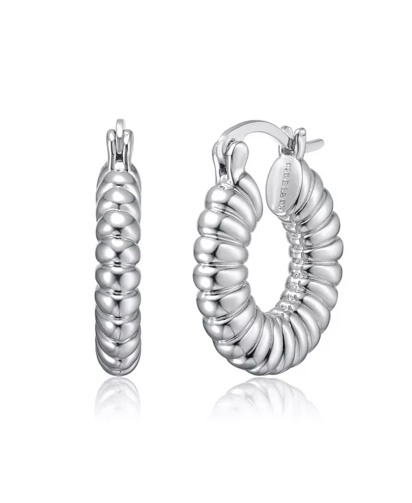 Трубчатые ребристые круглые серьги-кольца с покрытием из белого золота или 14-каратного золота Rachel Glauber, silver
Трубчатые ребристые круглые серьги-кольца с покрытием из белого золота или 14-каратного золота Rachel Glauber, silver